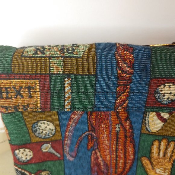 Miss Bonnie California GOLF Tapestry Clutch Purse Cosmetic Bag 7x6" w/Tag Purse - Picture 3 of 12